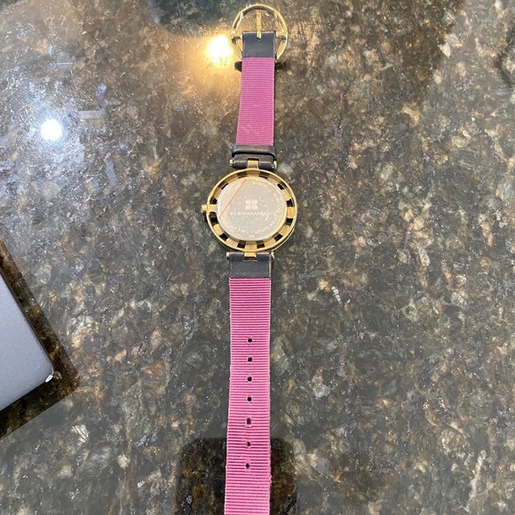 BCBG Black Leather Watch with Gold Coloured Faced - Picture 4 of 4